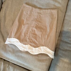 Tan and White Scalloped Skirt